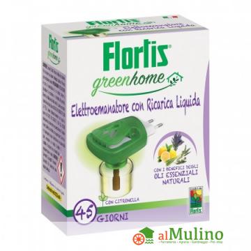  - FLORTIS ELETTROEMANATORE ANTI ZANZARE CON RICARICA GREENHOME 45 GIORNI